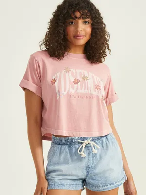Yosemite Floral Cropped Graphic Tee
