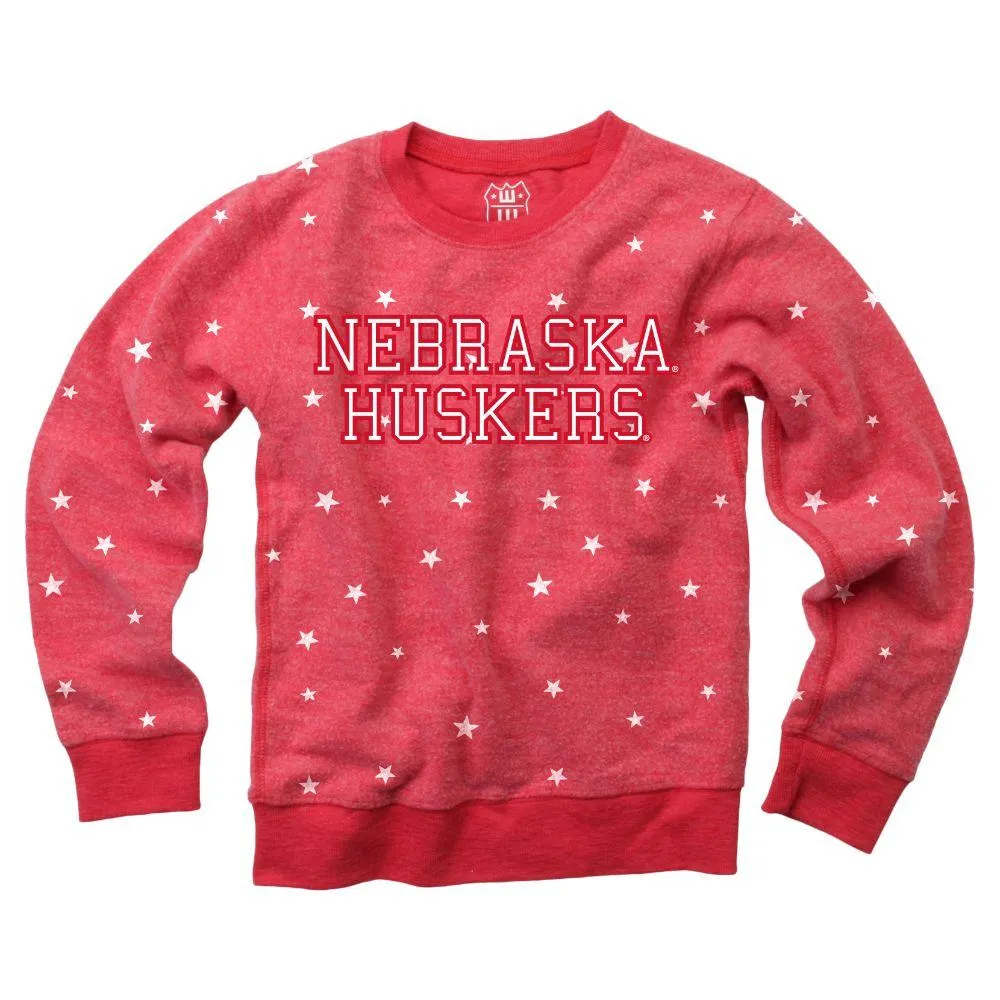 Huskers | Nebraska Kids Reverse Fleece Crew Sweatshirt Alumni Hall