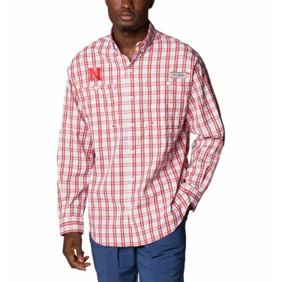 Huskers | Nebraska Columbia Tamiami Plaid Buttondown Shirt Alumni Hall