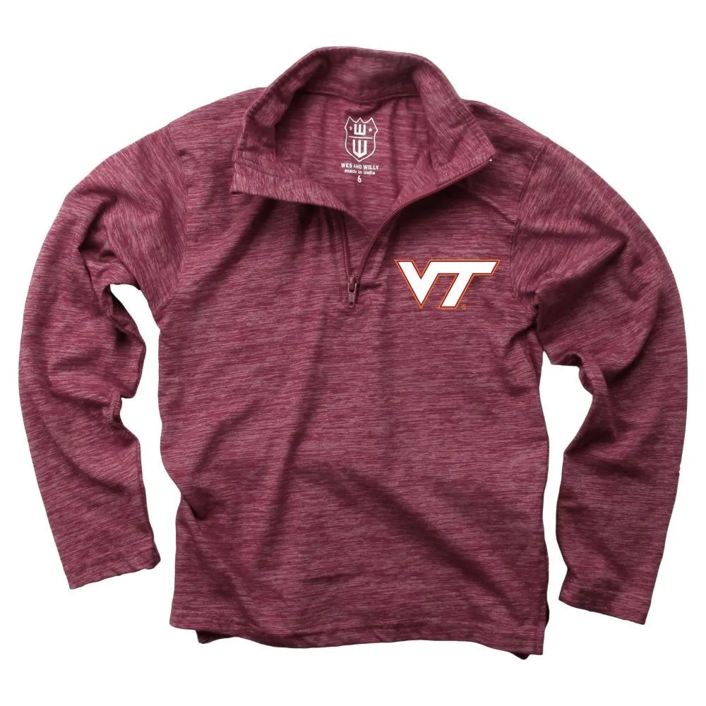 Hokies | Virginia Tech Youth Cloudy Yarn 1/4 Zip Alumni Hall