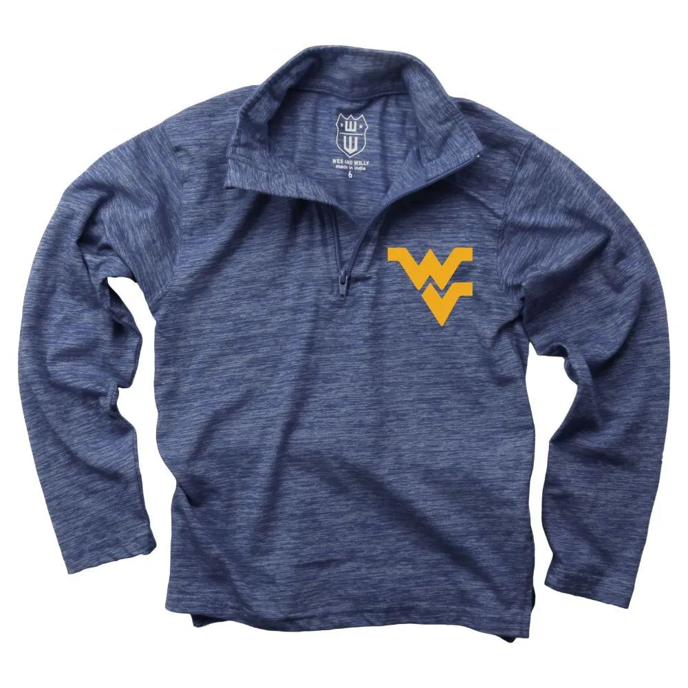 Wvu | West Virginia Youth Cloudy Yarn 1/4 Zip Alumni Hall