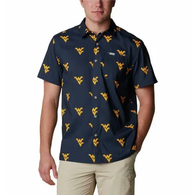 Wvu | West Virginia Columbia Men's Super Slack Tide Printed Shirt Alumni Hall