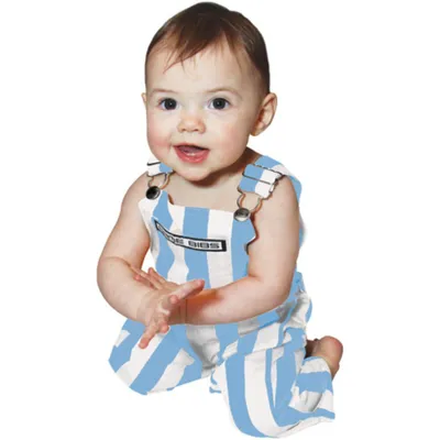 Ahs | Light Blue And White Striped Infant Game Bibs Alumni Hall