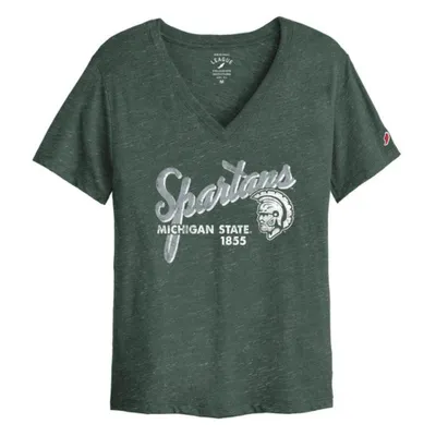 Spartans | Michigan State League Vault Script Establish Date V- Neck Tee Alumni Hall