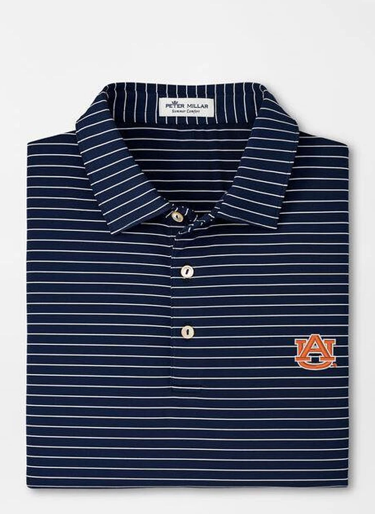 Auburn Peter Millar Crafty Stripe Performance Polo