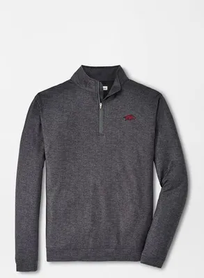 Razorbacks | Arkansas Peter Millar Perth Stitch Stretch 1/4 Zip Pullover Alumni Hall