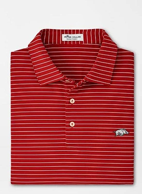 Arkansas Peter Millar Crafty Stripe Performance Polo