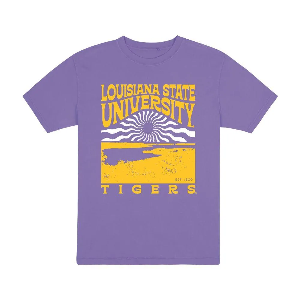 Lsu | Uscape Sunburst Garment Dyed Tee Alumni Hall