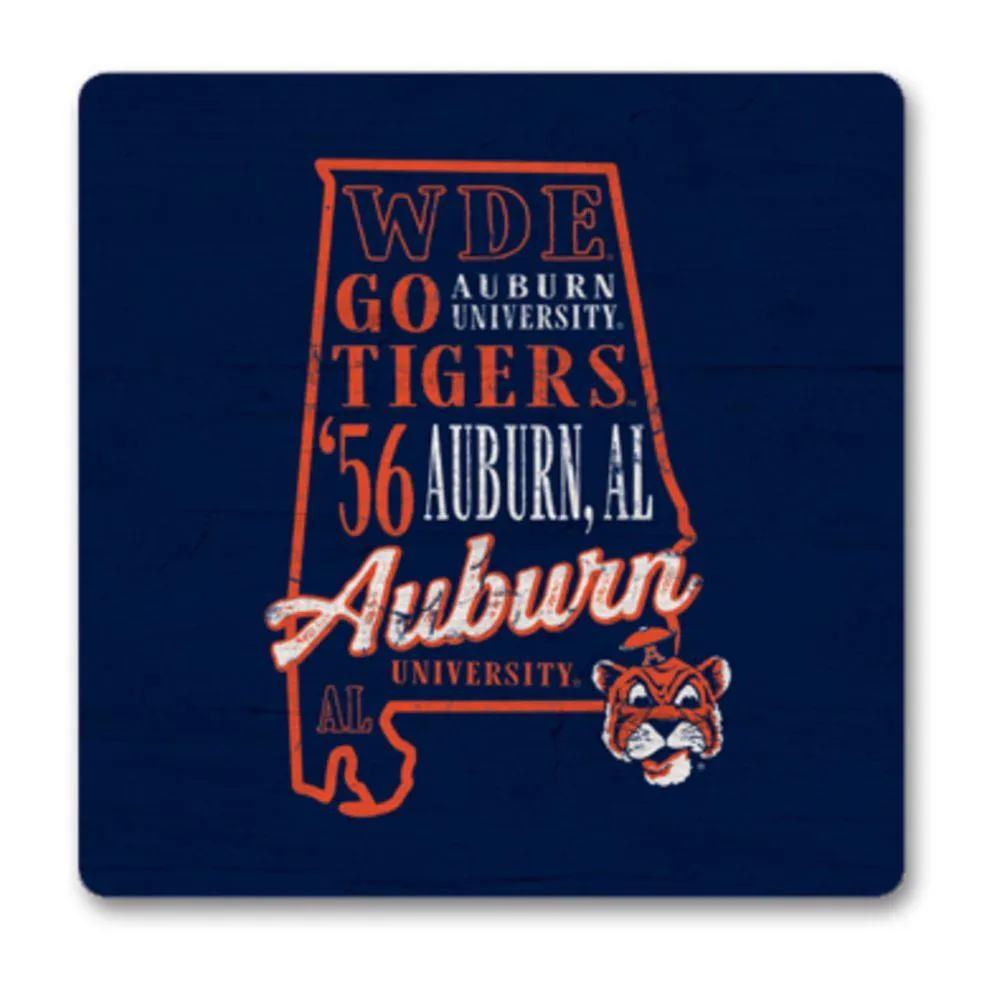  Aub | Auburn 2.75  X 2.75  Wood Magnet | Alumni Hall