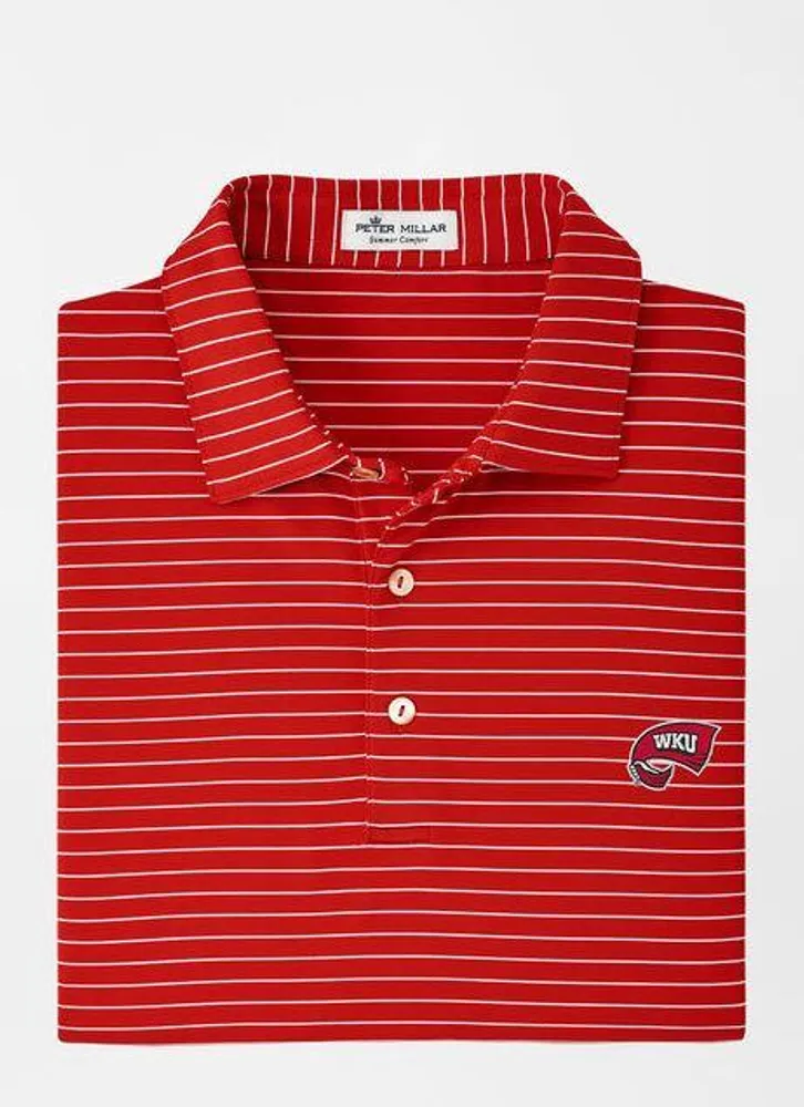 Wku | Western Kentucky Peter Millar Crafty Stripe Performance Polo Alumni Hall