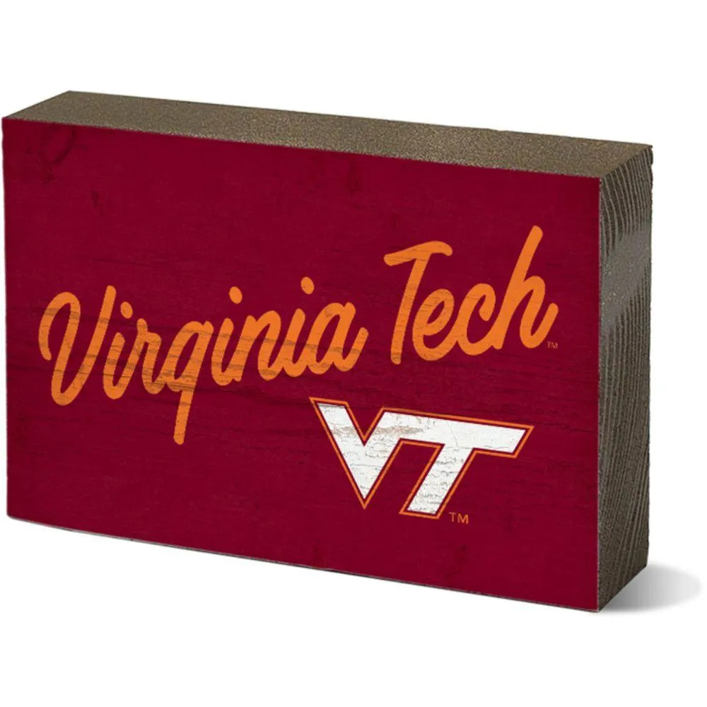  Hokies | Virginia Tech 3.5  X 5  Block Weathered Mechanic | Alumni Hall