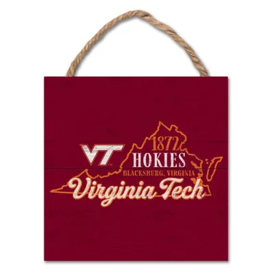  Hokies | Virginia Tech 7  X 7  Wood Plank Hanging Sign | Alumni Hall