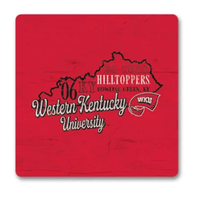  Wku | Wku 2.75  X 2.75  Wood Magnet | Alumni Hall