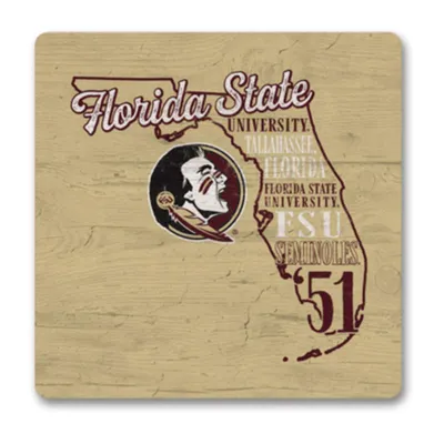  Fsu | Fsu 2.75  X 2.75  Wood Magnet | Alumni Hall