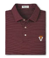 Vt | Virginia Tech Peter Millar Marlin Stripe Performance Polo (Vault) Alumni Hall