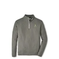 App | Appalachian State Peter Millar Perth Melange 1/4 Zip Pullover Alumni Hall