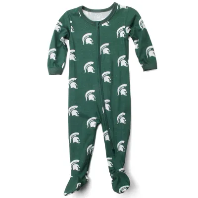 Spartans | Michigan State Infant Zip Pajamas Alumni Hall