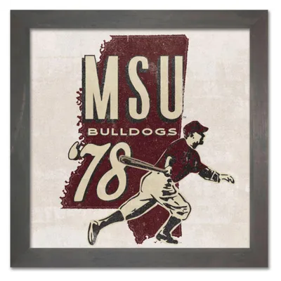  Bulldogs | Msu 12  X 12  Lead Runner Wood Framed Art | Alumni Hall