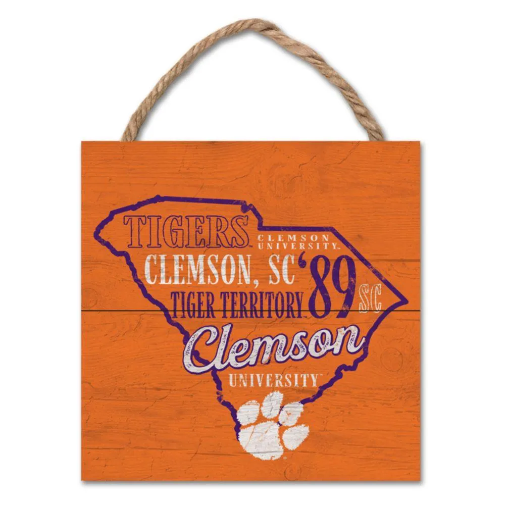  Clemson | Clemson 7  X 7  Wood Plank Hanging Sign | Alumni Hall