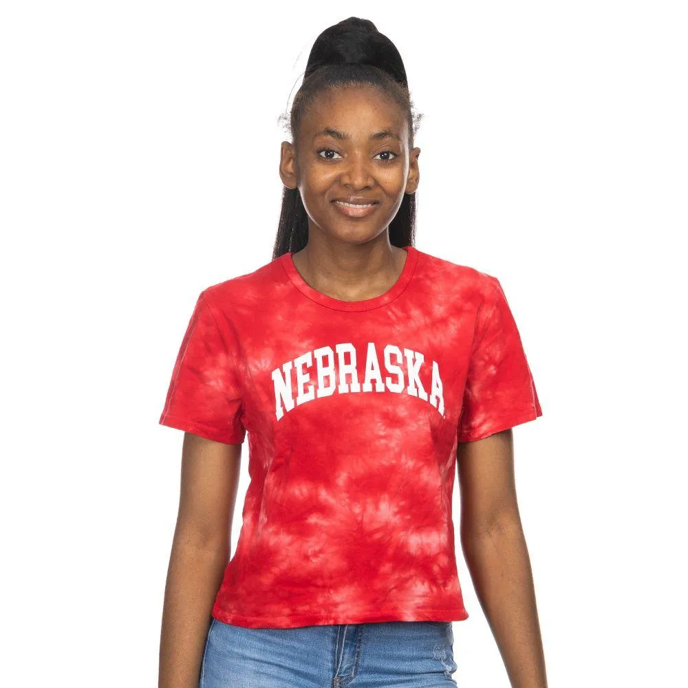 Huskers | Nebraska Zoozatz Women's Cloud Wash Crop Arch Tee Alumni Hall