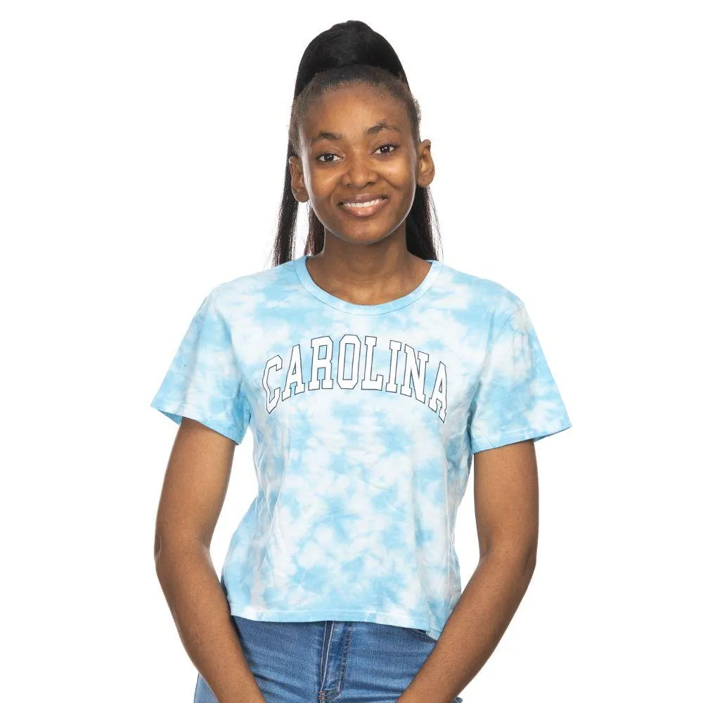 Unc | Zoozatz Women's Cloud Wash Crop Arch Tee Alumni Hall