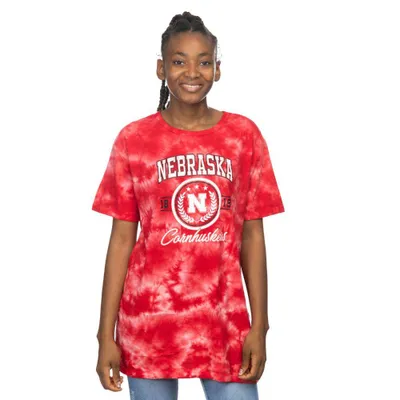 Huskers | Nebraska Women's Cloud Wash Arch Laurels Oversized Tee Alumni Hall