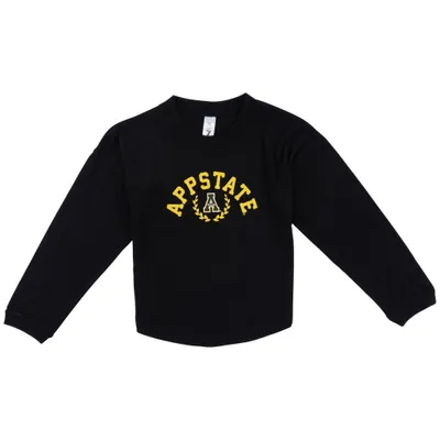 App | Appalachian State Zoozatz Youth Drop Shoulder Long Sleeve Tee Alumni Hall