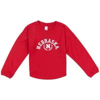 Huskers | Nebraska Zoozatz Youth Drop Shoulder Long Sleeve Tee Alumni Hall