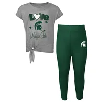 Spartans | Michigan State Kids Forever Love Tee And Legging Set Alumni Hall