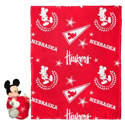  Huskers | Nebraska Mickey Mouse Plush Throw Blanket Bundle | Alumni Hall