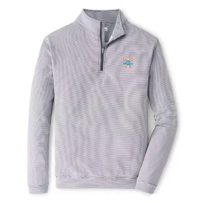 Lady Vols | Tennessee Peter Millar Perth Mini Stripe 1/4 Zip Pullover Orange Mountain