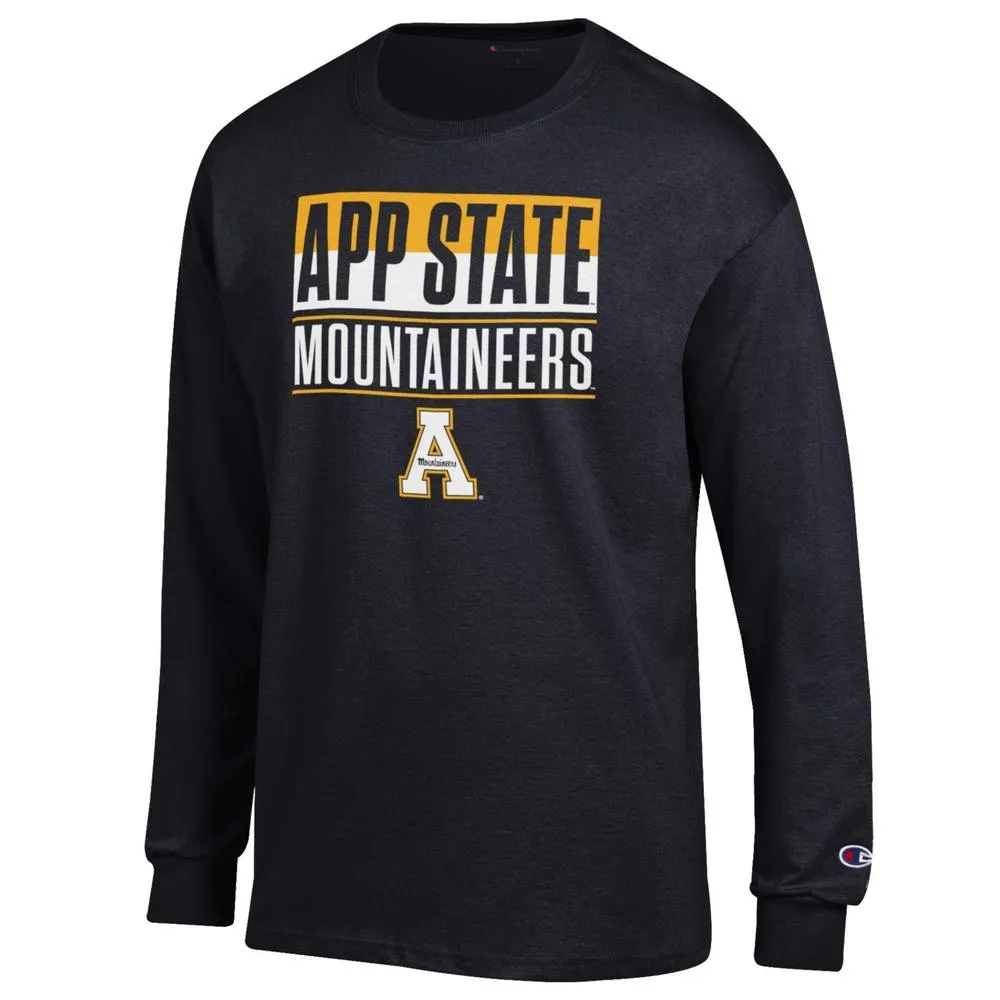 App | Appalachian State Champion Split Stack Long Sleeve Tee Alumni Hall