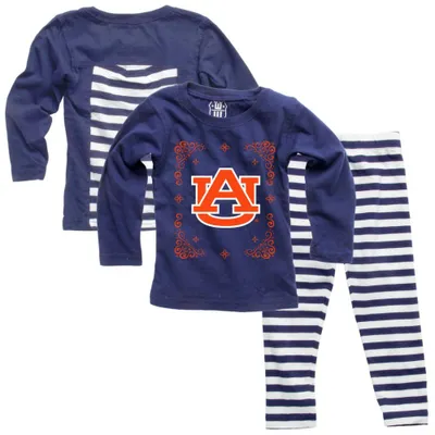 Aub | Auburn Infant Girl Inset Stripe Set Alumni Hall