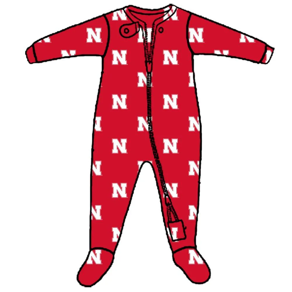 Huskers | Nebraska Infant Zip Pajamas Alumni Hall