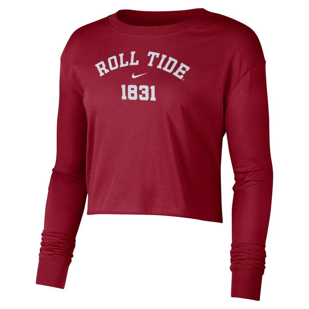 Bama | Alabama Nike Women's Cotton Crop Tee Alumni Hall