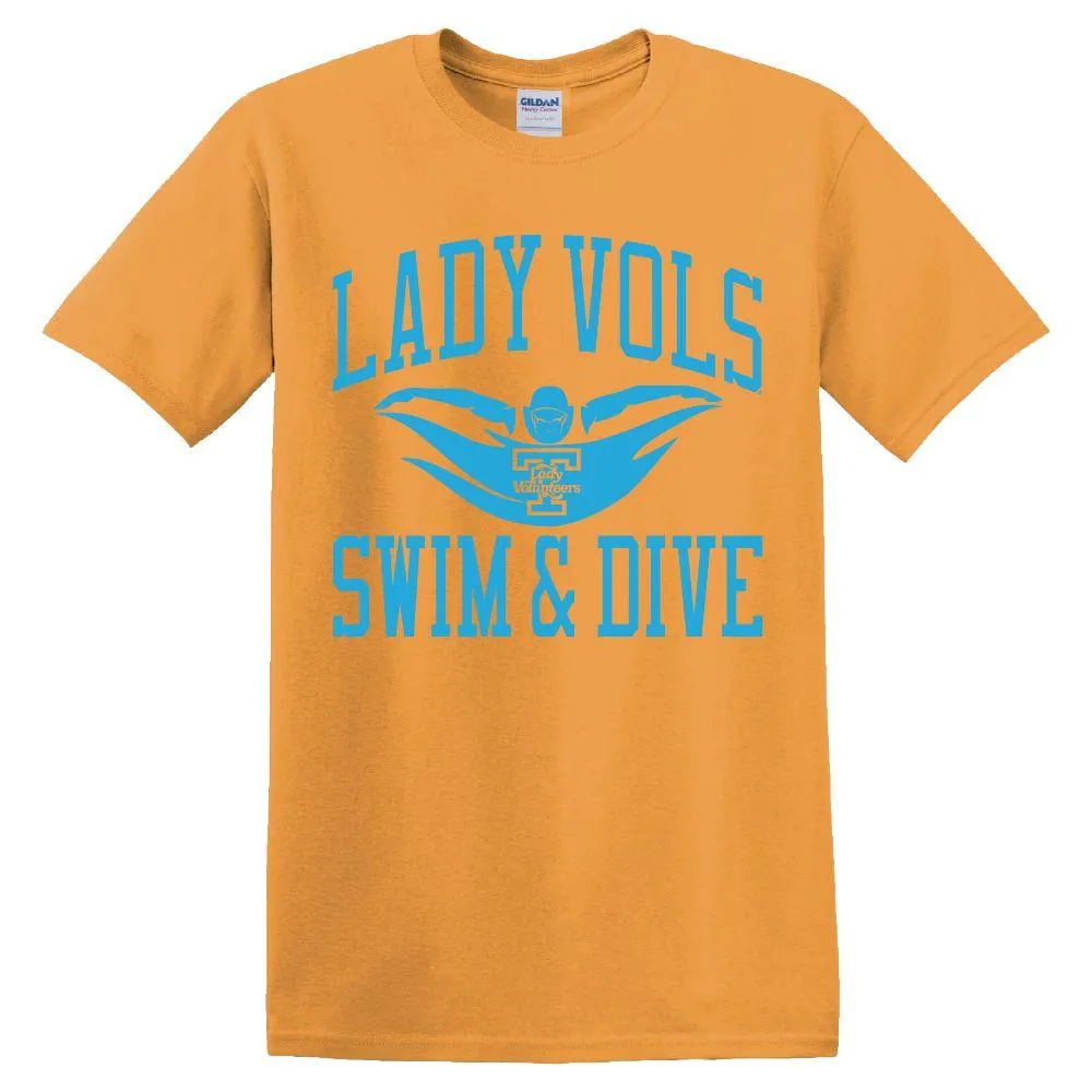 Lady Vols | Tennessee Swim And Dive Arch Tee Orange Mountain