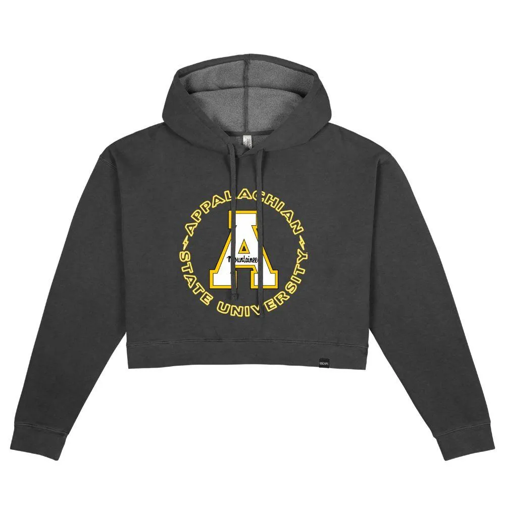 App | Appalachian State Uscape Neon Circle Pigment Dyed Crop Hoodie Alumni Hall