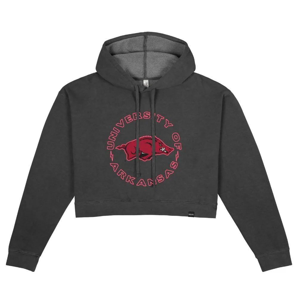 Razorbacks | Arkansas Uscape Neon Circle Pigment Dyed Crop Hoodie Alumni Hall