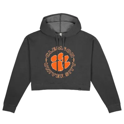 Clemson | Uscape Neon Circle Pigment Dyed Crop Hoodie Alumni Hall