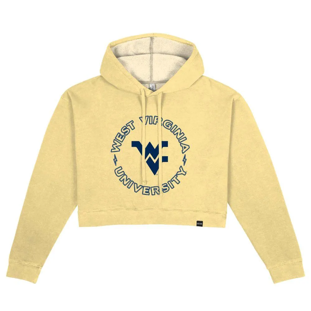 Wvu | West Virginia Uscape Neon Circle Pigment Dyed Crop Hoodie Alumni Hall