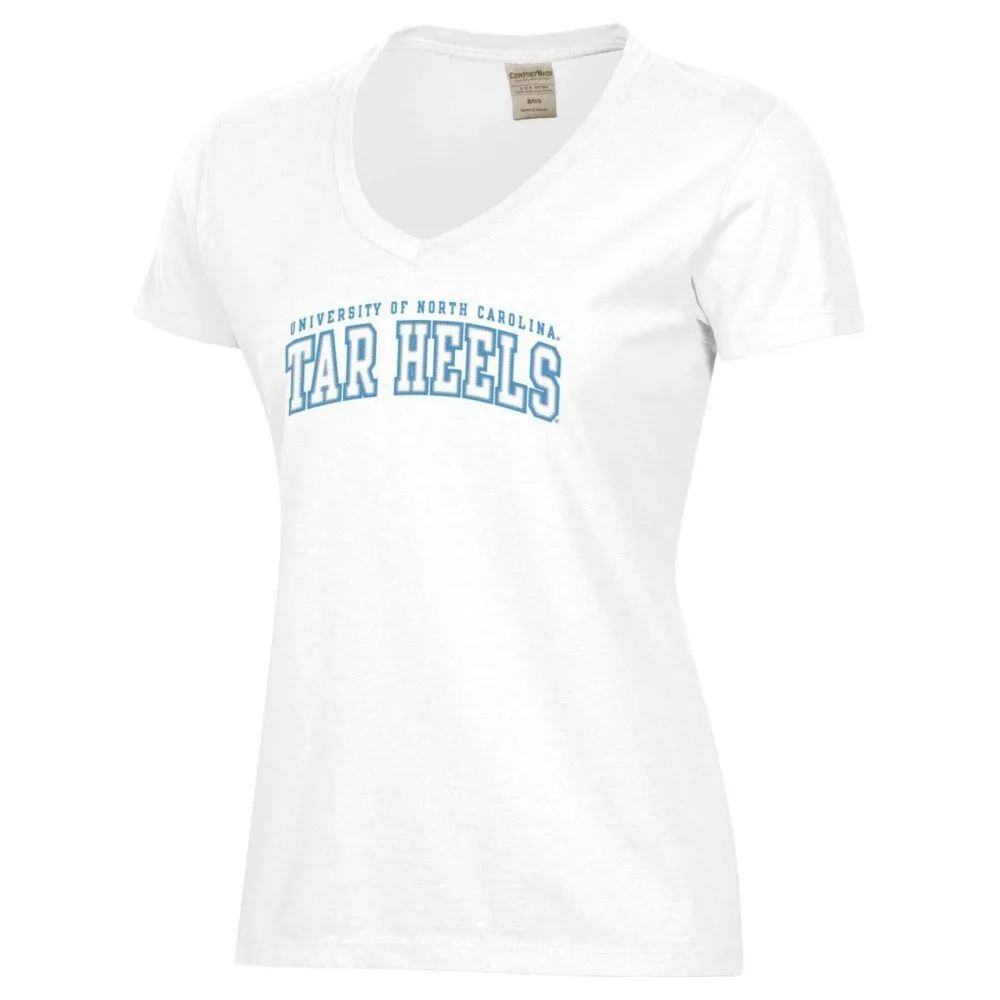 Unc | North Carolina Comfort Wash Arch Stitch V Neck Top Alumni Hall