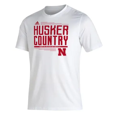 Huskers | Nebraska Adidas Basketball Short Sleeve Tee Alumni Hall