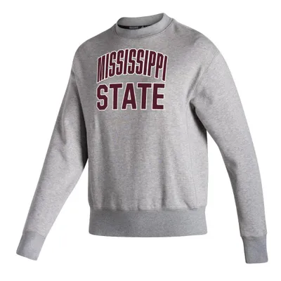 Bulldogs | Mississippi State Adidas Women's Vintage Arch Fleece Crew Alumni Hall