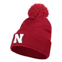  Huskers | Nebraska Adidas Lined Pom N Logo Beanie | Alumni Hall