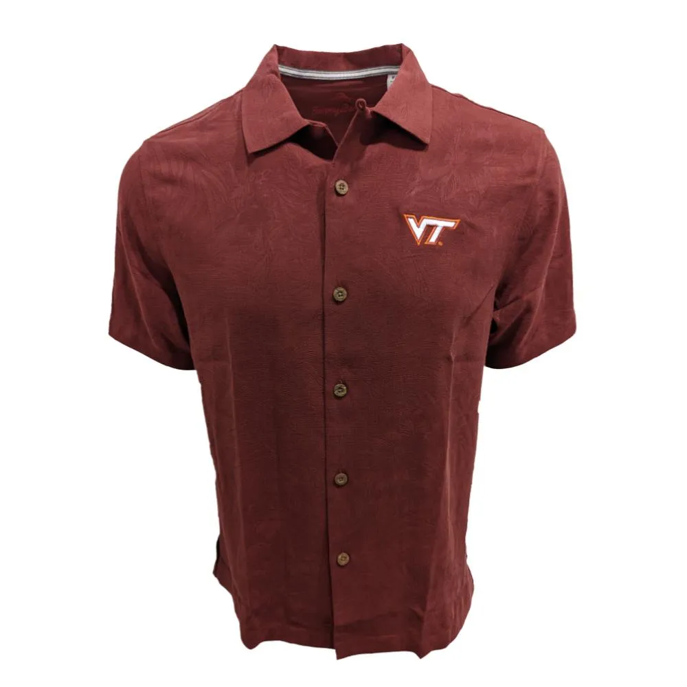 Vt | Virginia Tech Tommy Bahama Sport Tropic Isles Camp Shirt Alumni Hall