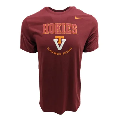 Vt | Virginia Tech Nike Dri- Fit Tri- Blend Vault T- Shirt Alumni Hall