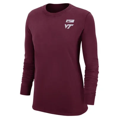 Hokies | Virginia Tech Nike Women's Cotton Crew Long Sleeve Tee Alumni Hall