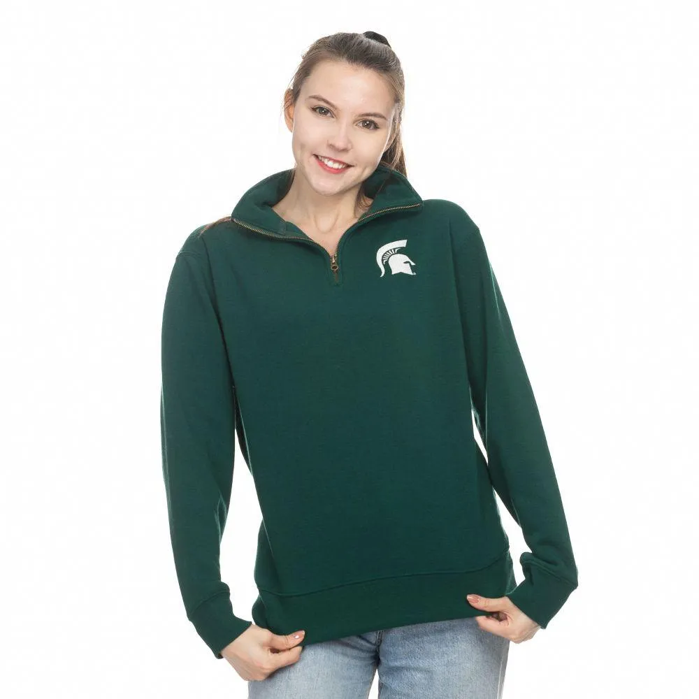 Spartans | Michigan State Zoozatz Women's Sport Crew 1/4 Zip Pullover Alumni Hall