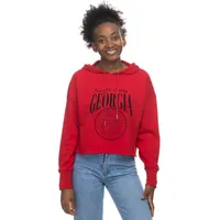 Dawgs | Georgia Zoozatz Women's Cropped Script Over Seal Hoodie Alumni Hall