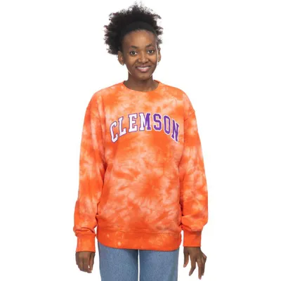 Clemson | Women's Cloud Wash Two Color Arch Crew Alumni Hall